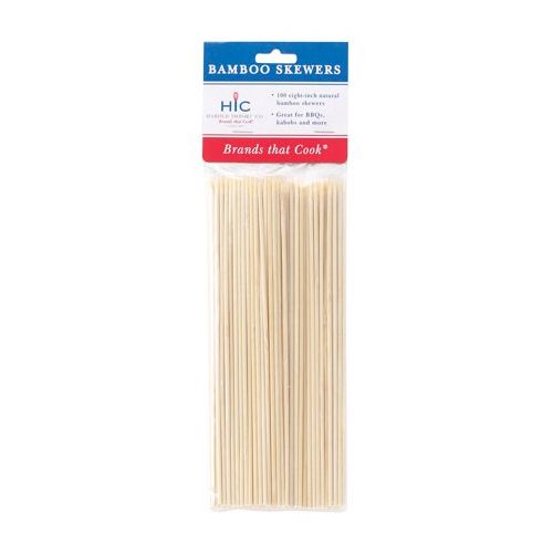 HIC Bamboo BBQ Kabob and Grill Skewers 8-Inches Long Set of 100