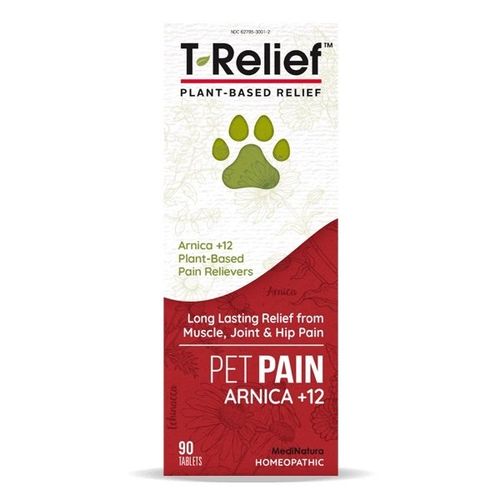 MediNatura T-Relief Pet Pain Reliever Arnica +12 Plant-Based Relief  90 Tabs