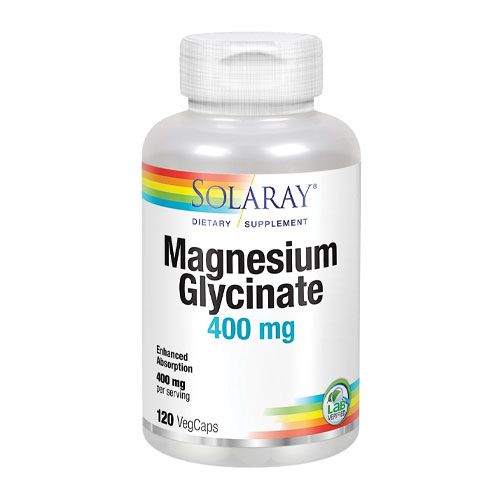 Solaray Magnesium Glycinate 400 mg Healthy Relaxation, Bone & Cardiovascular Support