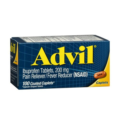 Advil Pain and Headache Reliever Ibuprofen 200 Mg Coated Caplets 100 Count