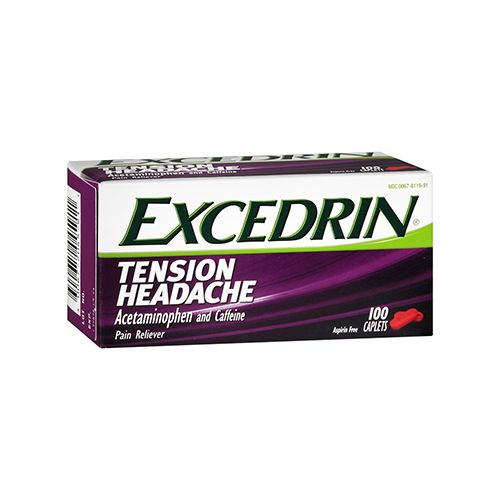 Excedrin Tension Headache Relief Acetaminophen and Caffeine Caplets 100 Count