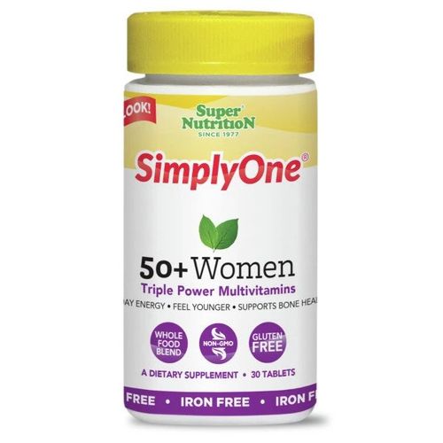 SuperNutrition SimplyOne 50 Plus Women Triple Power Iron-Free Multivitamin Tablets 90 Ct