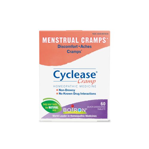 Boiron Cyclease Cramp Tablets Homeopathic Medicine Menstrual Cramps Minor Aches & Pain Discomfort 60 Meltaway Tablets