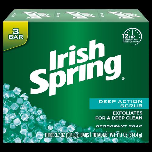 Irish Spring Deep Action Scrub Deodorant Soap 3 Ct