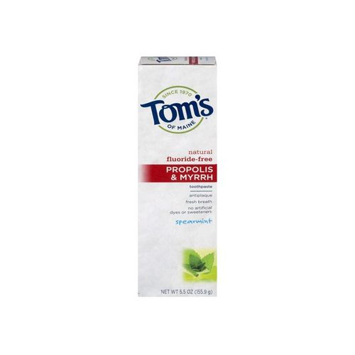 Tom s of Maine Toothpaste Spearmint Natural Fluoride-Free Propolis & Myrrh 5.5 OZ