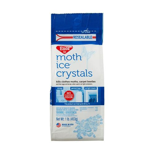 Enoz Moth Ice Crystals Moth Killer for Clothes Moths & Carpet Beetles Resealable 16 oz