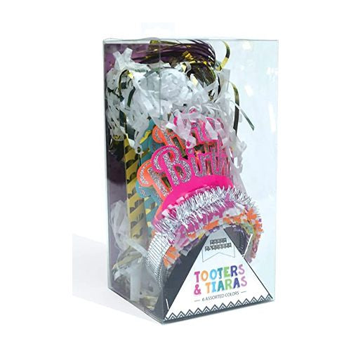 Tooters and Tiaras Set of 6 Horns 6 Tiaras