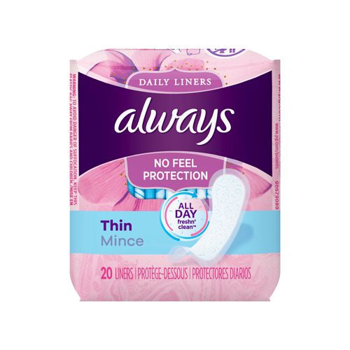 Always Thin Regular Daily Liners Unscented 20 Ct