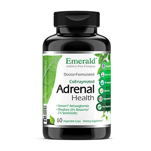 Emerald Labs Adrenal Health with Sensoril Ashwagandha Vitamin B12 and Rhodiola for Adrenal Support Stress Relief Support and Mental Clarity - 60 Vegetable Capsules