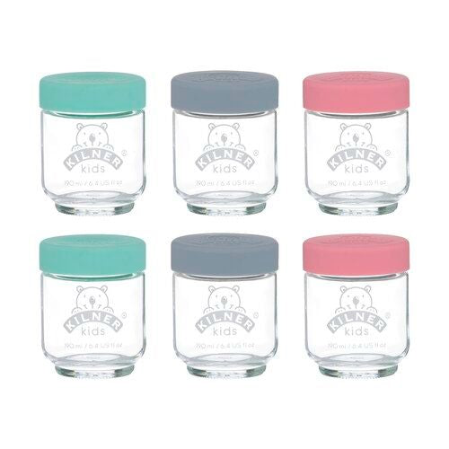 KILNER 6-piece 6.4 fl. oz. Glass Kids Jar Set, Muti