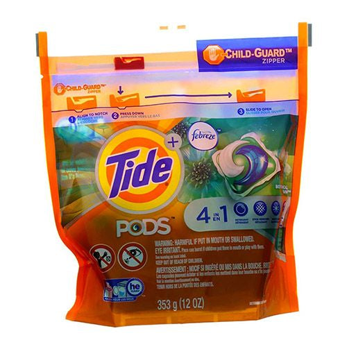 Tide Pods Plus Febreze Botanical Rain Laundry Detergent Pacs 12 Ct