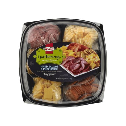 Hormel - Pepperoni & Hard Salami W/Cheese & Crackers Tray 28.00 oz
