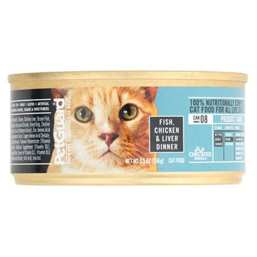 PetGuard Canned Cat Food Fish Chicken & Liver Dinner 5.5 oz Can