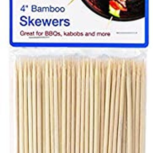 HIC Bamboo BBQ Kabob and Grill Skewers 4-Inches Long Set of 100