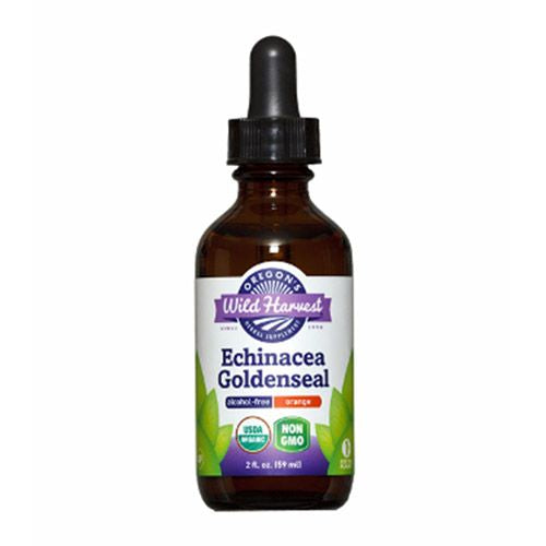 Oregon's Wild Harvest - Organic Echinacea Goldenseal Alcohol-Free Extract Natural Orange Flavor - 2 oz.