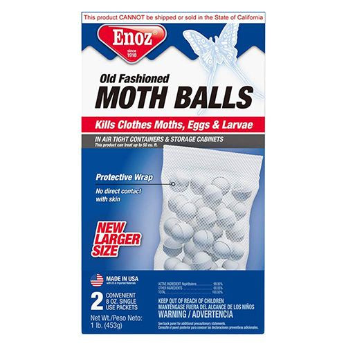 Enoz Old Fashioned Moth Balls 16 oz 2 Single Use 8 oz Packets