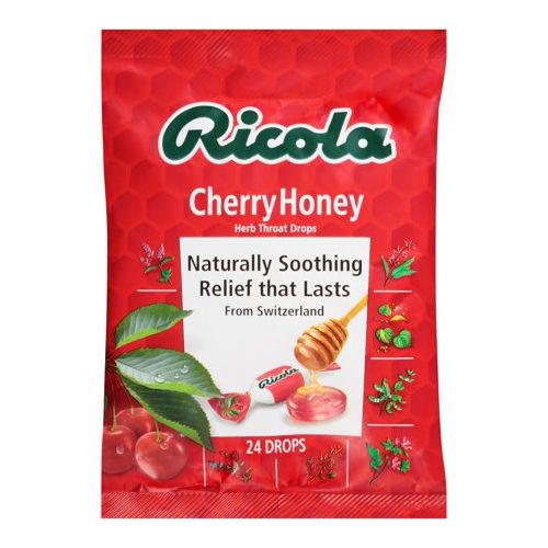 Ricola Cough Drops Soothing Relief for Dry Sore Throat Cherry Honey 24 Count
