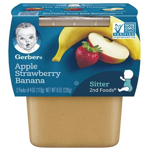 Gerber Sitter 2nd Foods Apple Strawberry Banana Baby Meals - 2ct/4oz Each