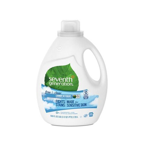 Seventh Generation Liquid Laundry Detergent Biodegradable Free & Clear 100 oz