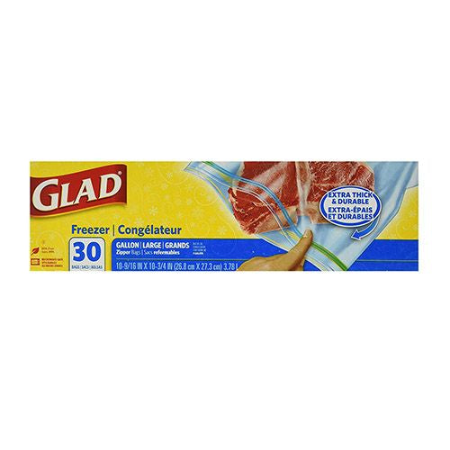 Glad Zipper Food Storage Gallon Bags 30 Count