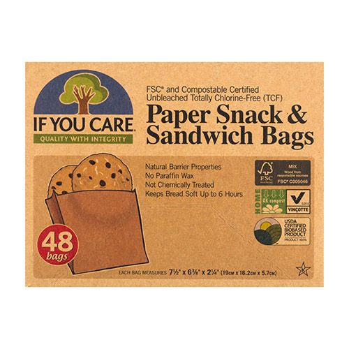 If You Care Paper Snack & Sandwich Bags  48 count