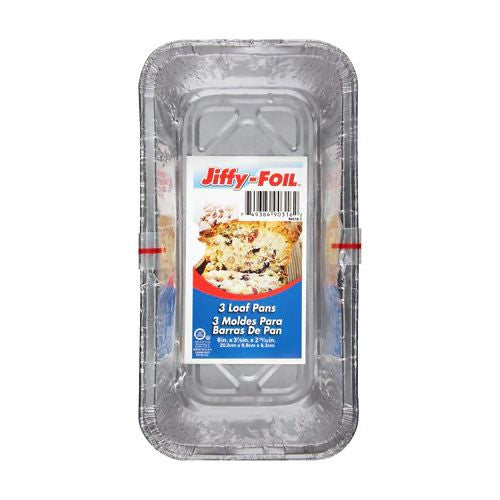 Mainstays Aluminum Foil 2 lb. Loaf Pans 3 Count Disposable for Easy Cleaning