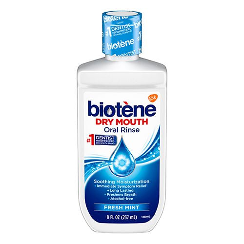 Biotene Alcohol-Free Moisturizing Dry Mouth Oral Rinse Mouthwash Fresh Mint 8 Oz
