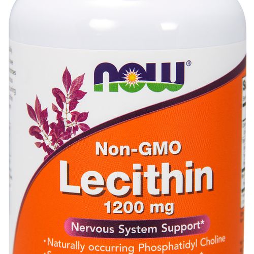 NOW Supplements Lecithin 1200 mg with naturally occurring Phosphatidyl Choline 100 Softgels