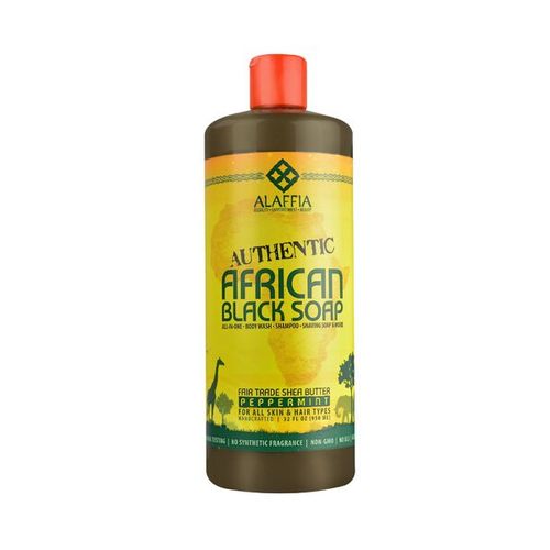 Alaffia Authentic African Black Soap Peppermint 32 oz