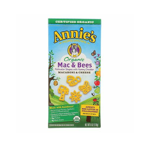 Annie's Organic Mac and Bees, Pollinator Pasta Shapes & Yummy Cheddar
