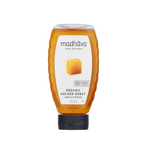Madhava Organic Golden Honey Squeeze, 16 Oz (B07XMMWDSR)