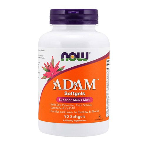 NOW Supplements ADAM™ Men s Multivitamin with Saw Palmetto Plant Sterols Lycopene & CoQ10 90 Softgels