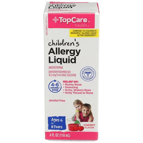 TopCare Children's Allergy Liquid Cherry 4oz Exp 04/2022