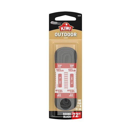KIWI Outdoor Round Laces Black 72 in 1 pair