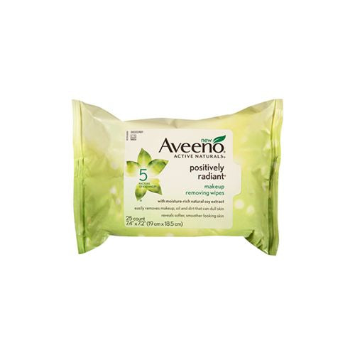 Aveeno Positively Radiant Oil-Free Makeup Removing Facial Wipes 25 ct