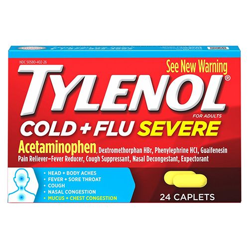 Tylenol Cold + Flu Severe Caplets for Multi-Symptom Relief 24 ct.