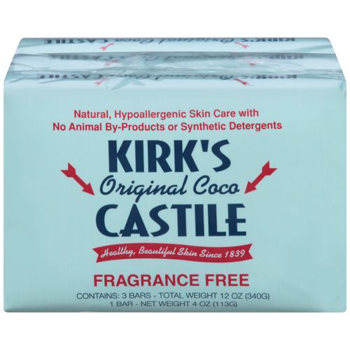 Kirk s Natural Original Coco Castile Bar Soap Fragrance Free 4 oz 3 Count