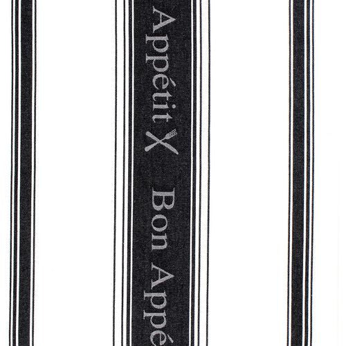 MU Kitchen 100% Cotton Bon Appetit Jacquard Woven Dishtowel Onyx