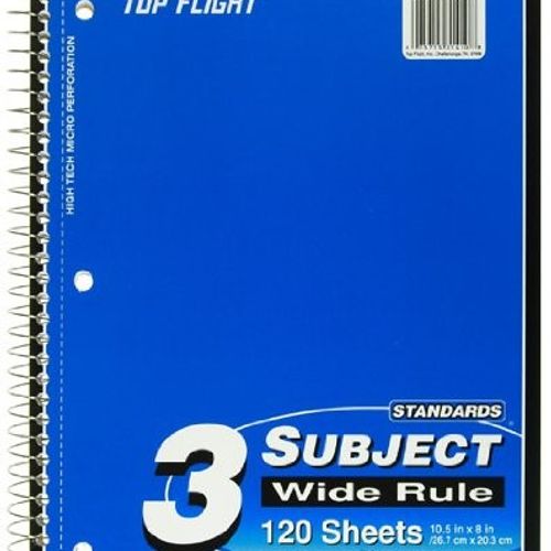 TOP FLIGHT WB120DPF Series 4511880 Wide Rule Notebook Micro-Perforated Sheet 120-Sheet Wirebound Binding 24 Pack