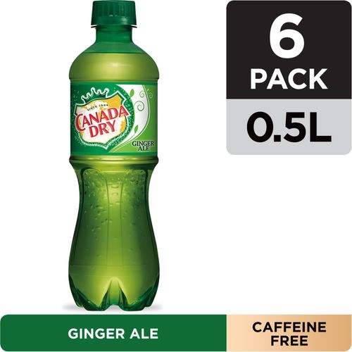 Canada Dry Ginger Ale Soda .5 L bottles 6 pack
