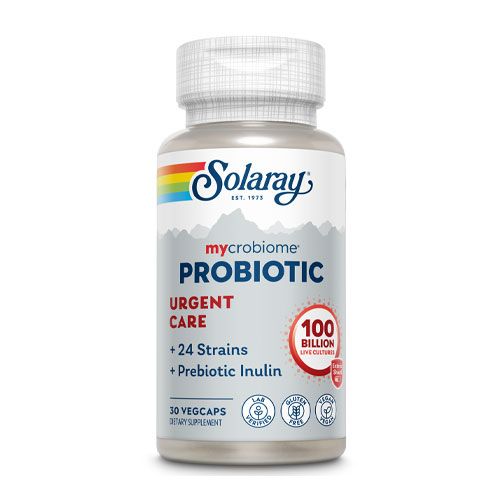 Solaray Mycrobiome Probiotic Urgent Care | Formulated to Support Healthy Digestion Immune Function & More | 100 Billion CFU | 30 VegCaps