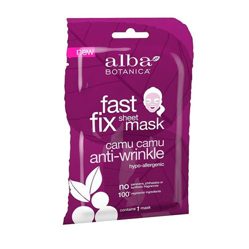 Alba Botanica Fast Fix Sheet Mask Camu Camu Anti-Wrinkle 8 count