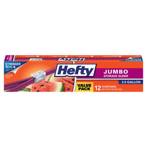 Hefty Slider Jumbo Storage Bags, 2.5 Gallon Size, 12 Count (B00555EWJU)
