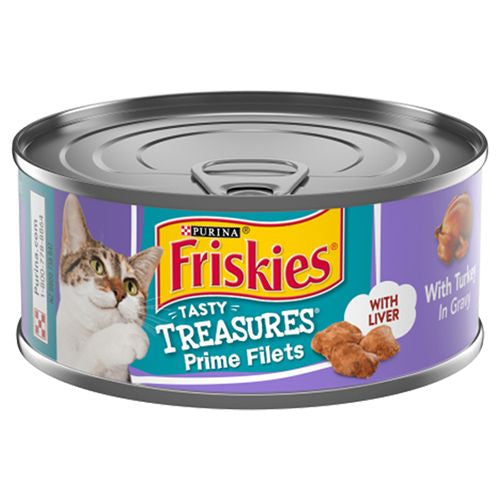 Friskies Gravy Wet Cat Food Tasty Treasures With Turkey & Liver 5.5 oz. Can