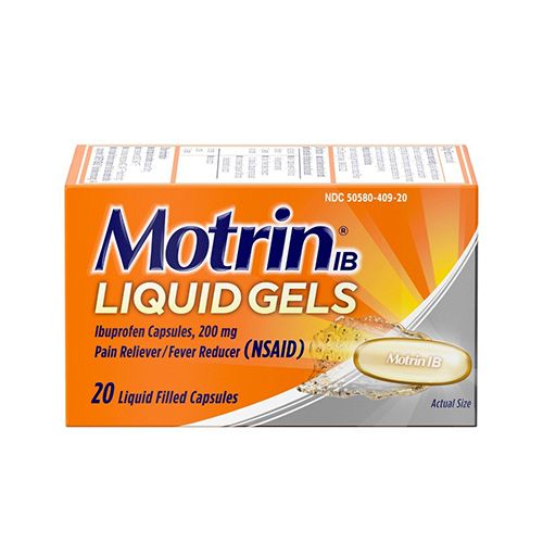 Motrin IB Liquid Gels  Ibuprofen 200 mg  Pain & Fever Relief  20 Ct