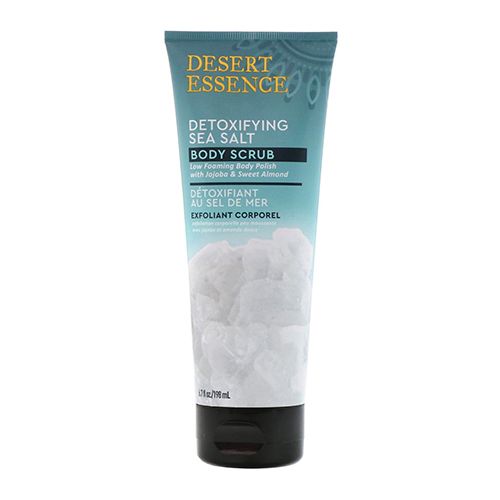 Desert Essence Detoxifying Sea Salt Body Scrub 6.7 fl. oz. - Gluten Free - Vegan - Cruelty Free - Intense Exfoliating Sea Salt - Sweet Almond Oil - Cleanses Smooths & Softens Skin