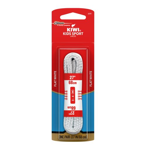 Kiwi Kids Sport Flat Laces White 27