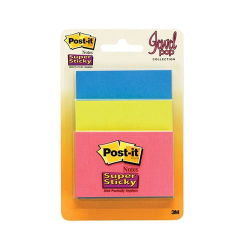 Post-it Notes, Super Sticky, 3ct - Jewel Tones