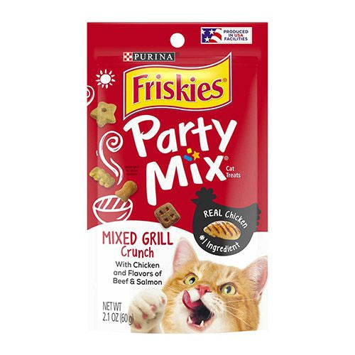 Friskies Cat Treats Party Mix Mixed Grill Crunch 2.1 oz. Pouch