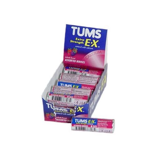 Tums E-X Antacid w/ Calcium Extra Strength Assorted Berries 12 Rolls 8cts